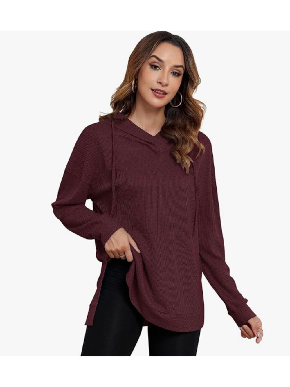Women's Sweater Wine Red SIZE L Polyester/Spandex